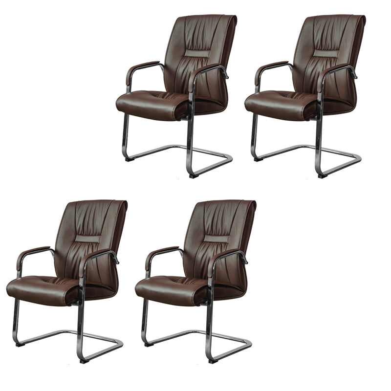 No Distressing Black Arm Chair Faux Leather and Chrome Frame Office Chair