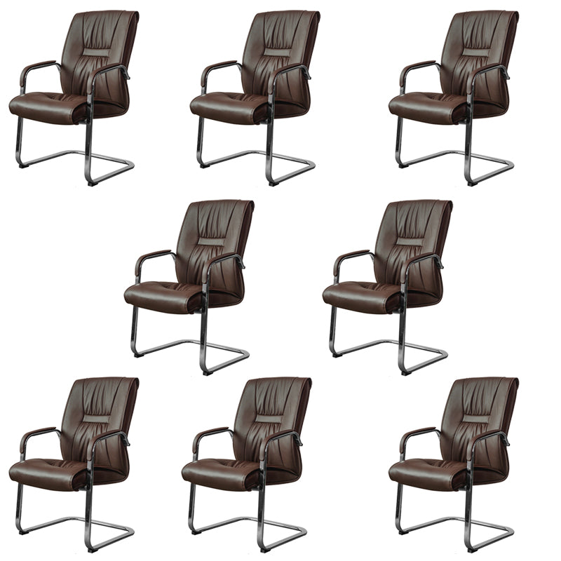 No Distressing Black Arm Chair Faux Leather and Chrome Frame Office Chair