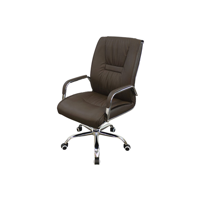 No Distressing Black Arm Chair Faux Leather and Chrome Frame Office Chair