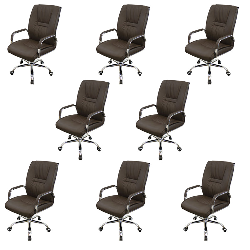 No Distressing Black Arm Chair Faux Leather and Chrome Frame Office Chair