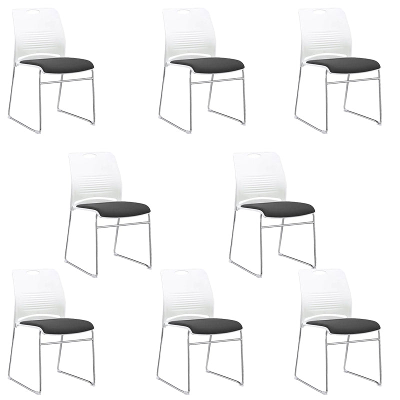 18" Wide Contemporary Desk Chair White No Wheels Office Chair