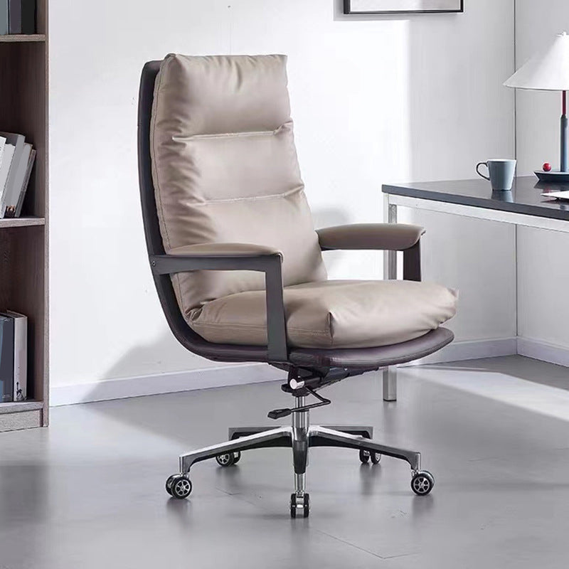 Contemporary Office Chair Adjustable Seat Height Leather Leather Executive Chair