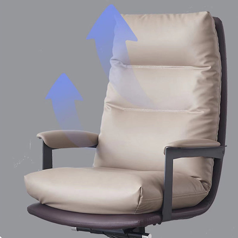 Contemporary Office Chair Adjustable Seat Height Leather Leather Executive Chair