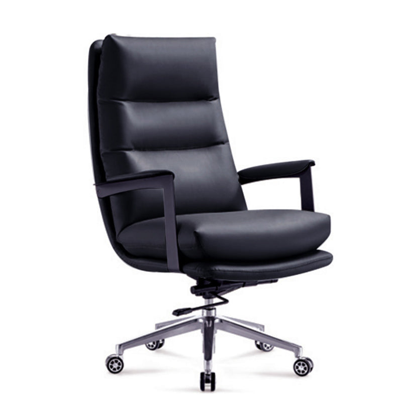 Contemporary Office Chair Adjustable Seat Height Leather Leather Executive Chair