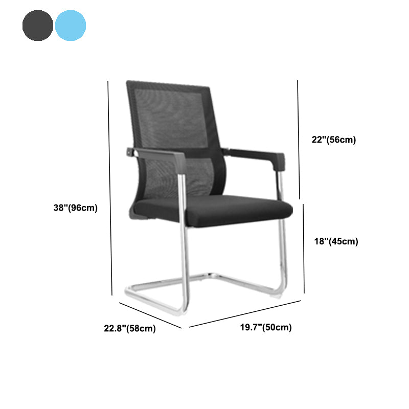 Contemporary Desk Chair No Wheels Mid Back Home Office Chair