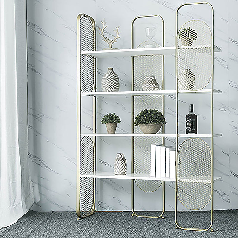 Glam Gold Shelf Metal 4-Tier Bookcase with Rectangular Shelves