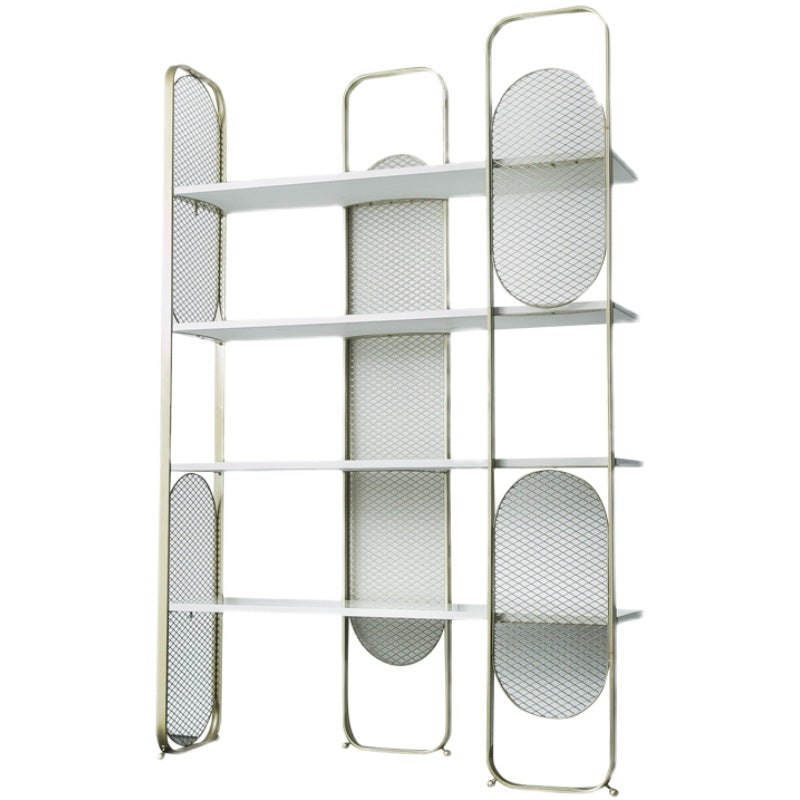 Glam Gold Shelf Metal 4-Tier Bookcase with Rectangular Shelves