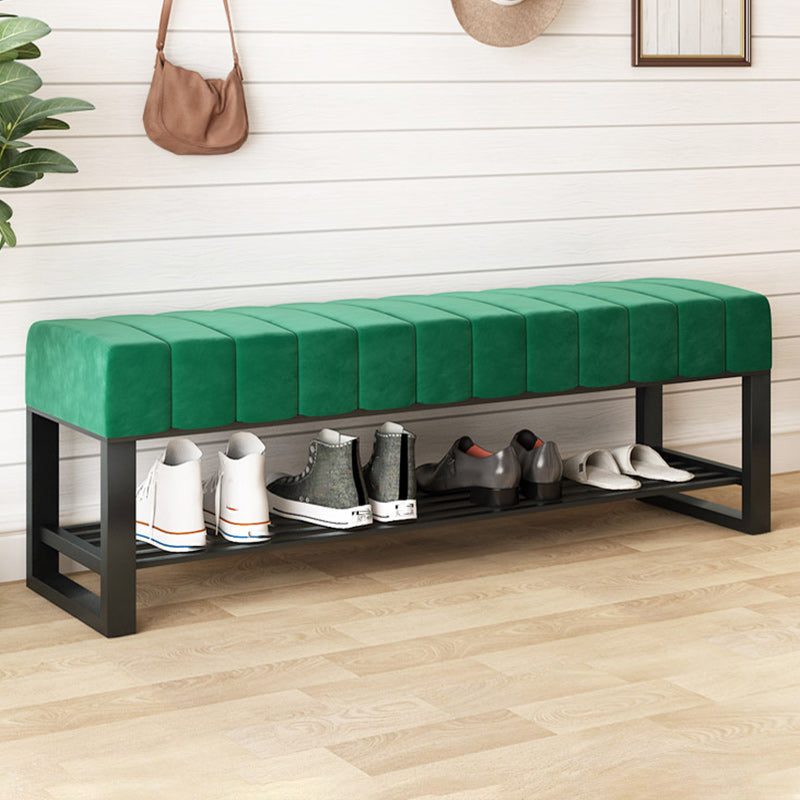 17.7" H Modern Metal Seating Bench Tufted Entryway Bench with Legs