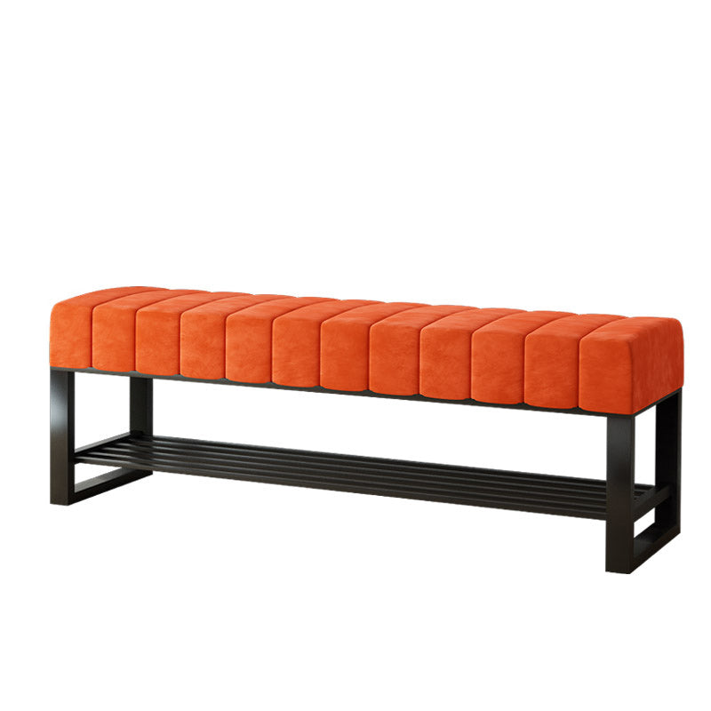 17.7" H Modern Metal Seating Bench Tufted Entryway Bench with Legs