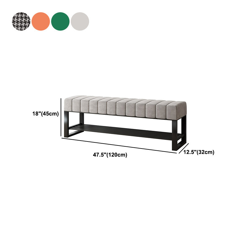 17.7" H Modern Metal Seating Bench Tufted Entryway Bench with Legs