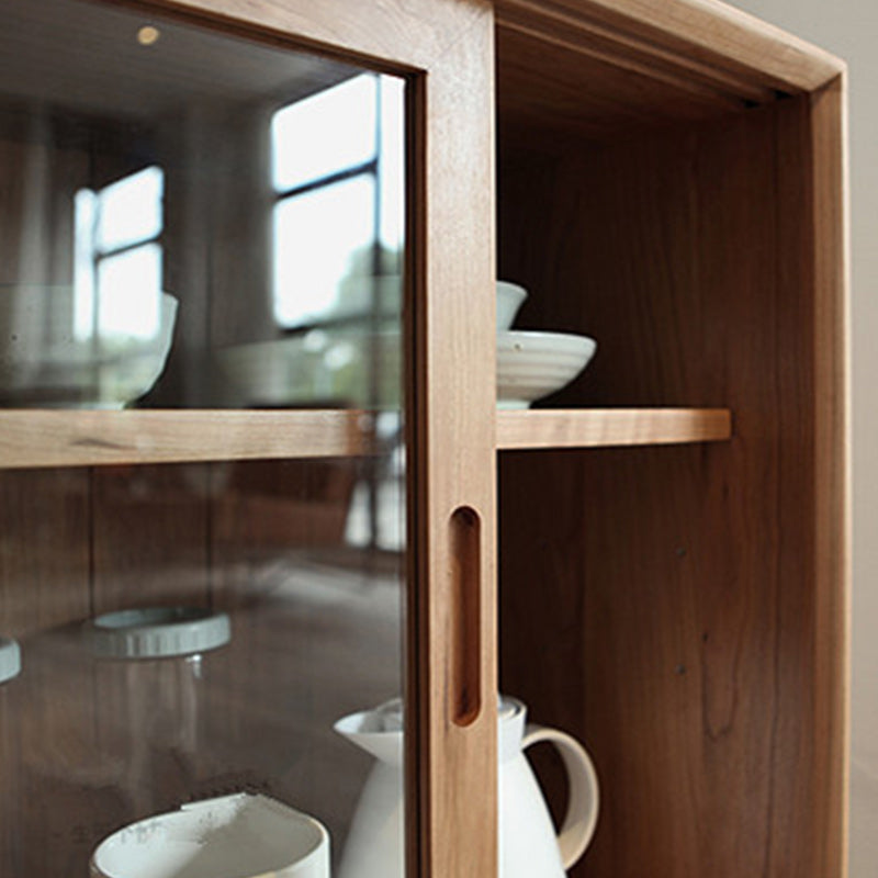 Modern Indoor Buffet Stand with Legs Matte Finish Pine Wood Sideboard