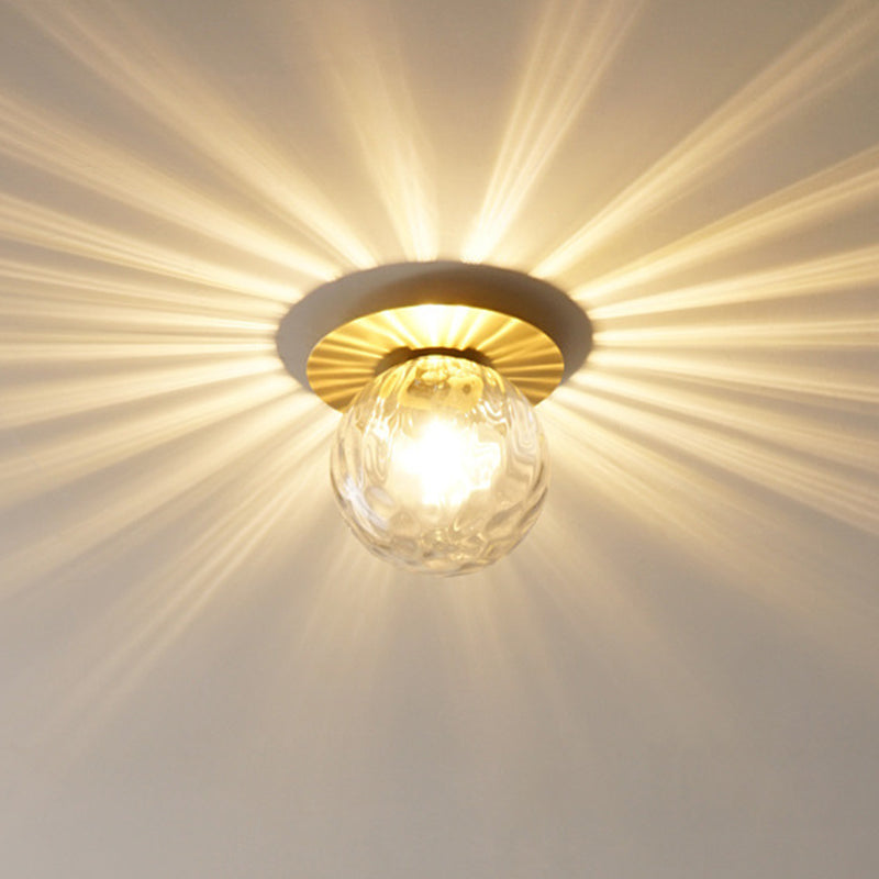 Golden Flush Mount Lighting Contemporary Globe Ceiling Light for Home