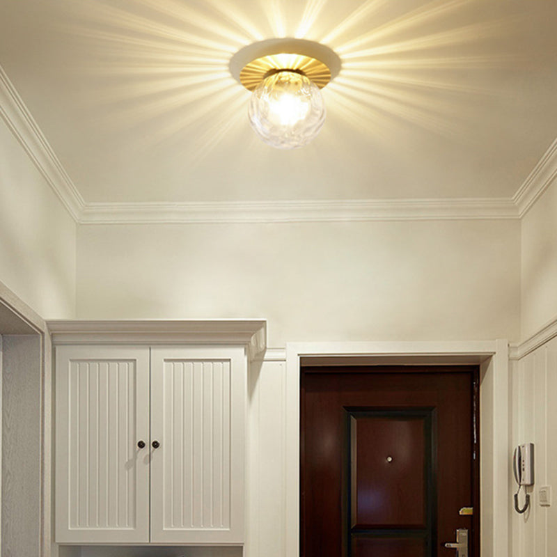 Golden Flush Mount Lighting Contemporary Globe Ceiling Light for Home