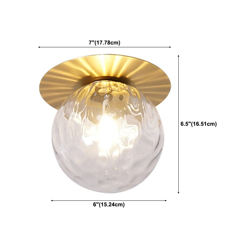 Golden Flush Mount Lighting Contemporary Globe Ceiling Light for Home