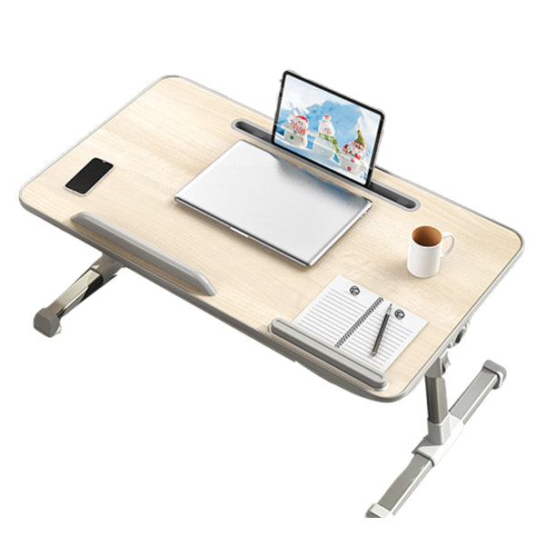 T-Shape Writing Desk Contemporary Artificial Wood and Metal Office Desk Folding Adjustable