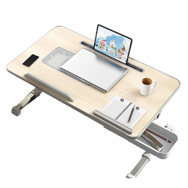 T-Shape Writing Desk Contemporary Artificial Wood and Metal Office Desk Folding Adjustable