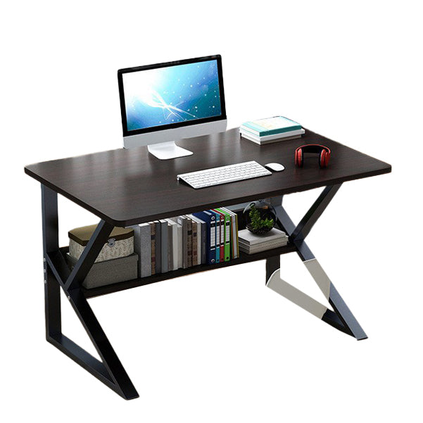 Metal and Wooden Writing Desk Industrial Rectangular Office Desk for Home