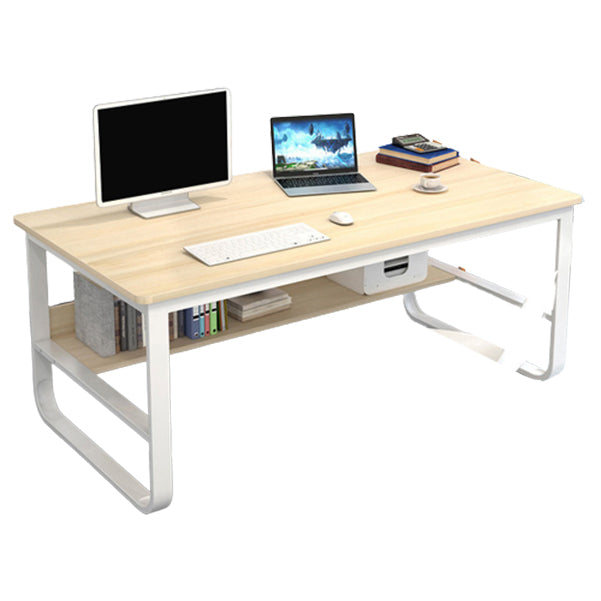 Metal and Wooden Writing Desk Industrial Rectangular Office Desk for Home