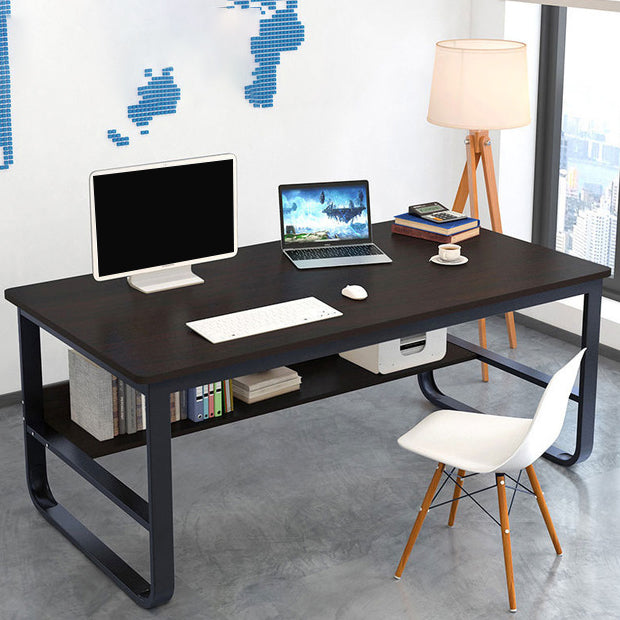 Metal and Wooden Writing Desk Industrial Rectangular Office Desk for Home