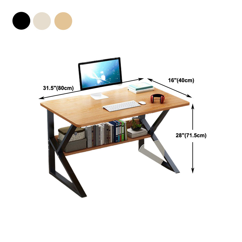 Metal and Wooden Writing Desk Industrial Rectangular Office Desk for Home