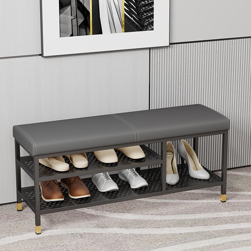 18.5" H Modern Metal Seating Bench Cushioned Entryway Bench with Legs