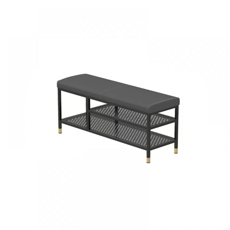 18.5" H Modern Metal Seating Bench Cushioned Entryway Bench with Legs