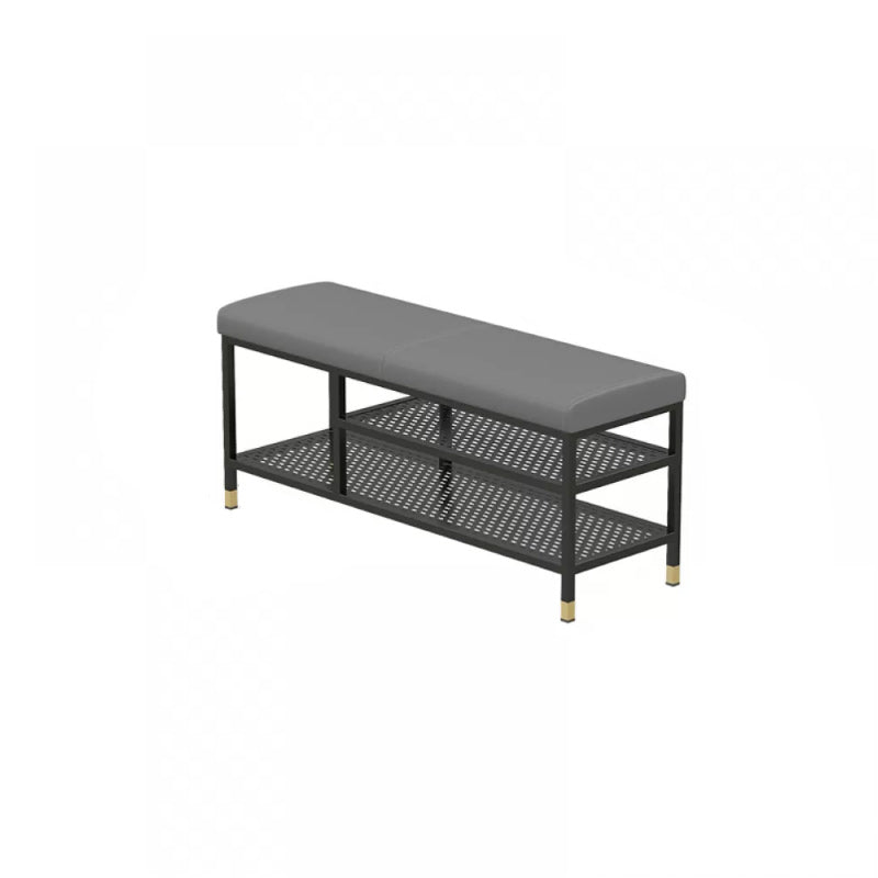 18.5" H Modern Metal Seating Bench Cushioned Entryway Bench with Legs