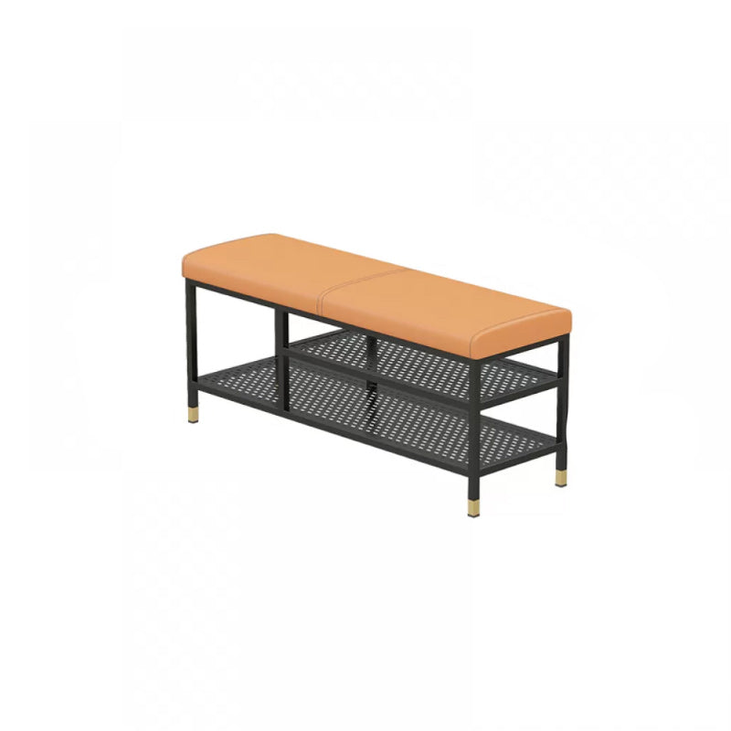 18.5" H Modern Metal Seating Bench Cushioned Entryway Bench with Legs