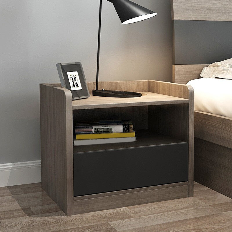 Engineered Wood Bedside Cabinet Industrial Bed Nightstand for Bedroom