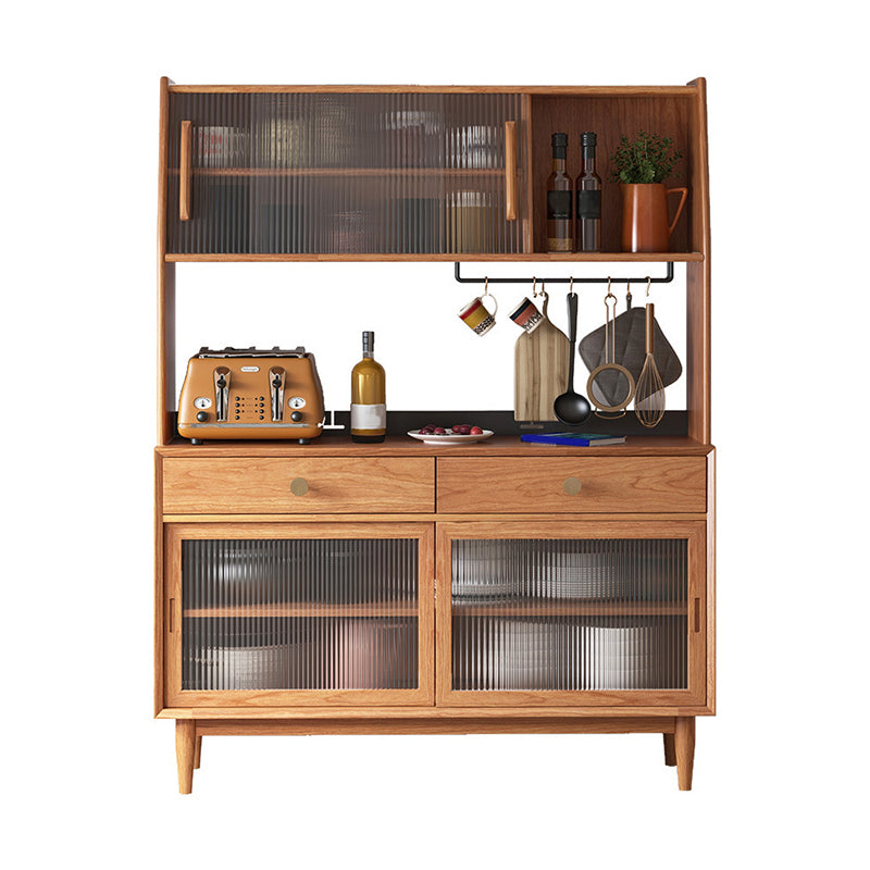 Modern Faux Wood Dining Hutch Standard Natural 16.5" W Hutch Cabinet with Doors