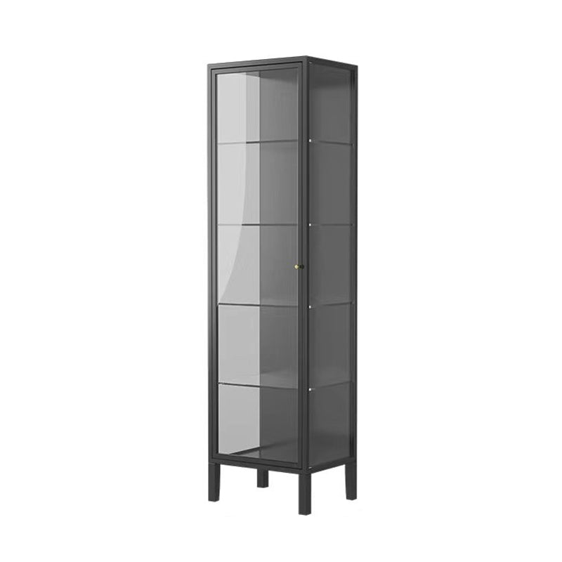 Modern Steel Curio Cabinet Standard 16" W 1 Door Cabinet for Dining Room