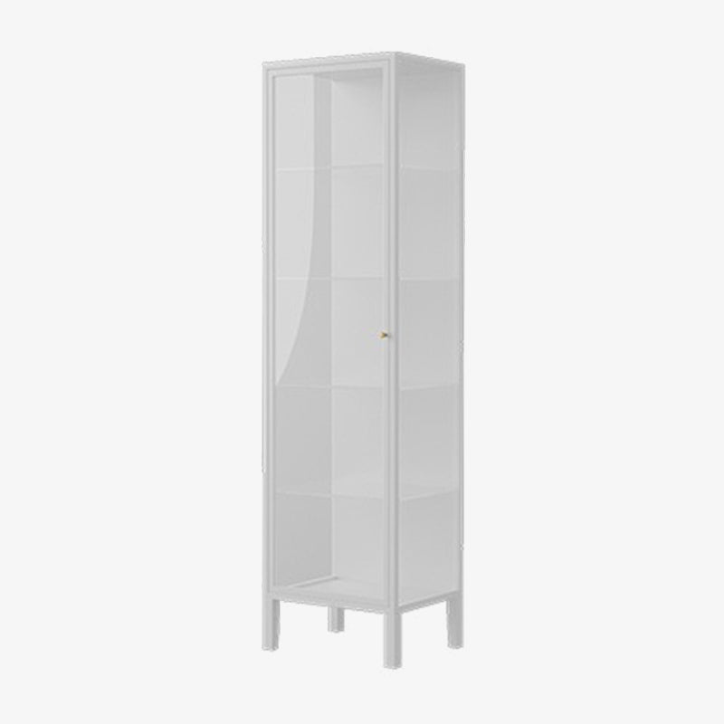 Modern Steel Curio Cabinet Standard 16" W 1 Door Cabinet for Dining Room