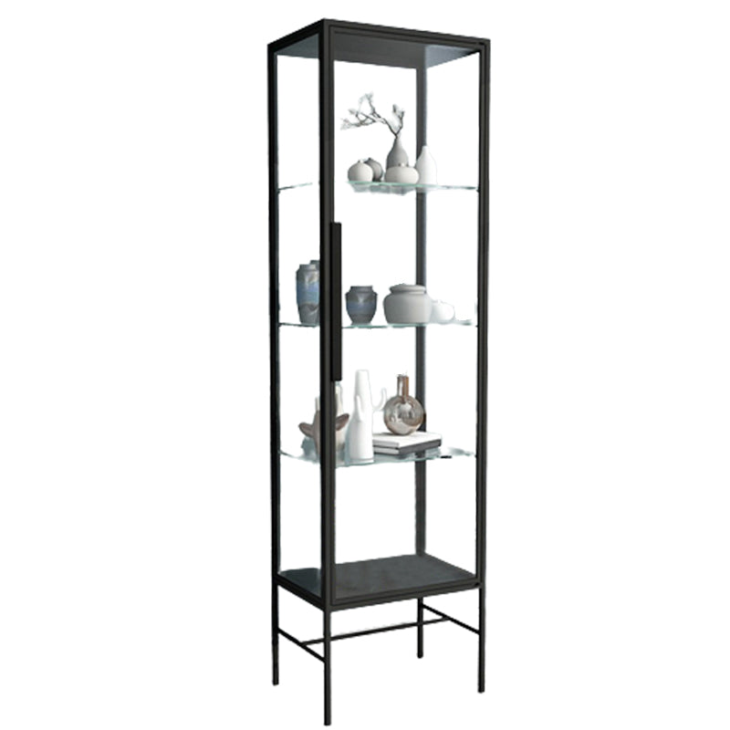 Modern Steel Curio Cabinet Standard 14" W 1 Door Cabinet for Dining Room