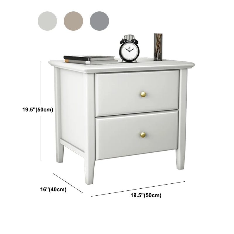 Wooden Bed Nightstand Modern Minimalist Bedside Table with Legs