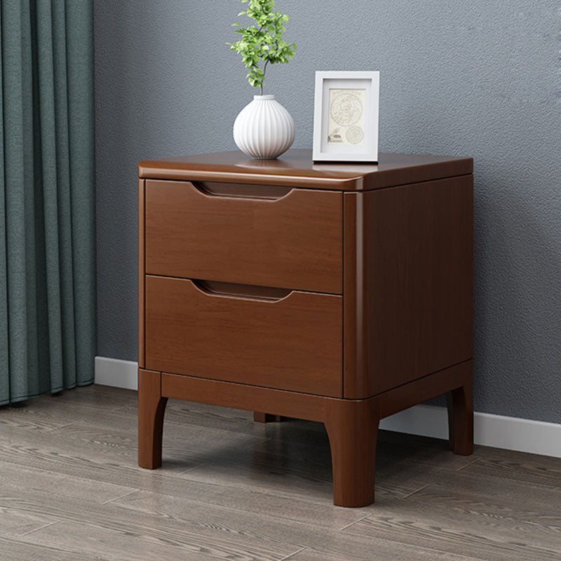 Solid Wood Bedside Cabinet Traditional Bed Nightstand for Bedroom