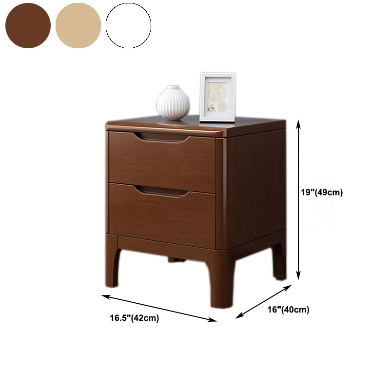 Solid Wood Bedside Cabinet Traditional Bed Nightstand for Bedroom