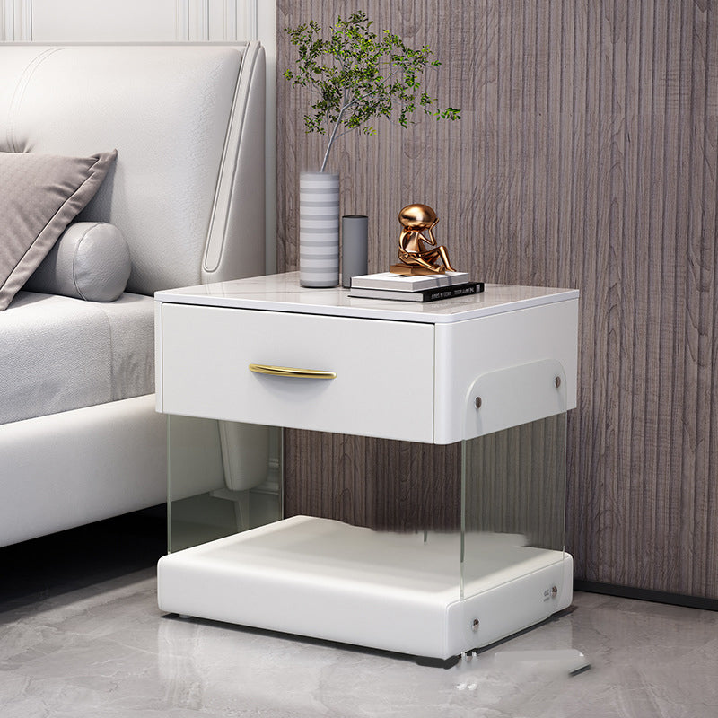 Modern Bed Nightstand Solid Wood Bedside Cabinet with Drawer