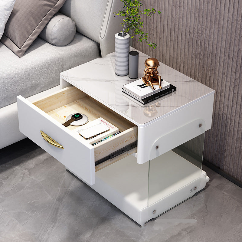 Modern Bed Nightstand Solid Wood Bedside Cabinet with Drawer