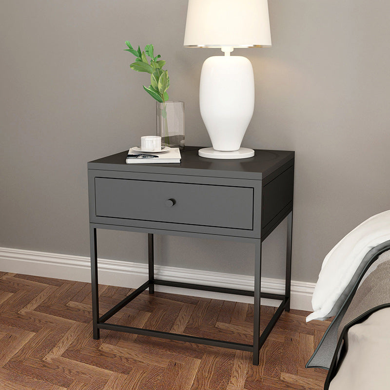 Metal Bed Nightstand Modern Accent Table Nightstand with Drawer