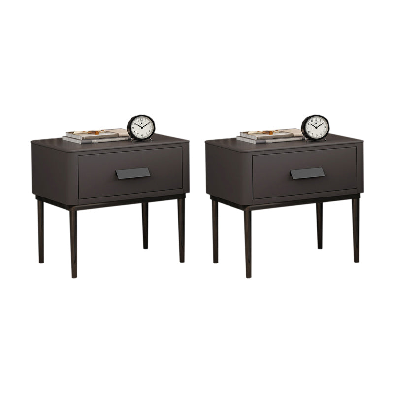 Modern Bedside Cabinet Pine and Faux Leather Night Table, 20"L X 16"W X 18.5"H