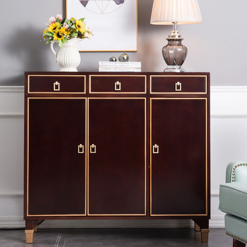 Door Buffet Sideboard Glam Wood Sideboard Table for Living Room