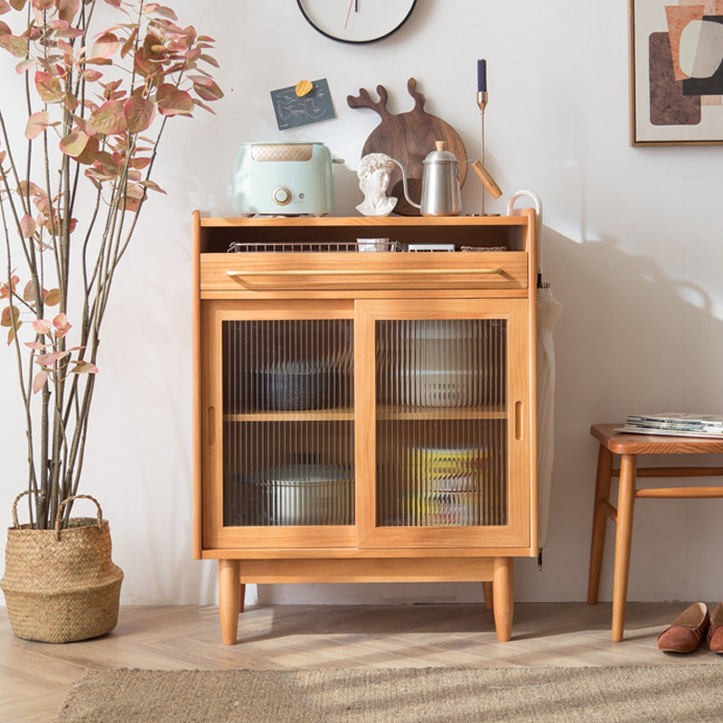 Pine Solid Wood Sideboard Buffet Modern Dining Server for Living Room