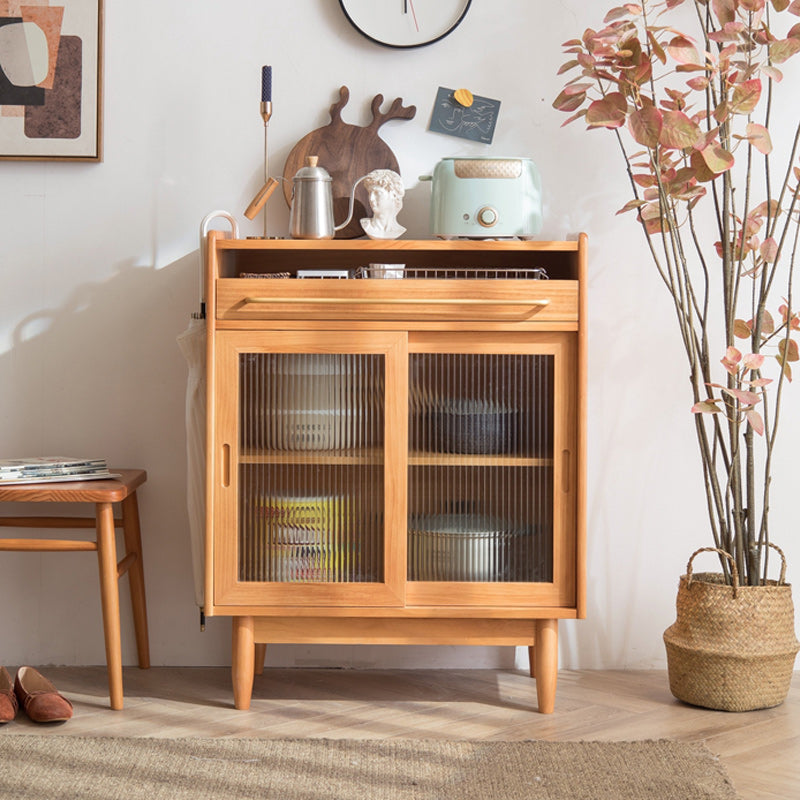 Pine Solid Wood Sideboard Buffet Modern Dining Server for Living Room