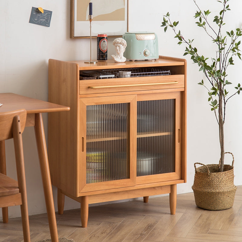 Pine Solid Wood Sideboard Buffet Modern Dining Server for Living Room