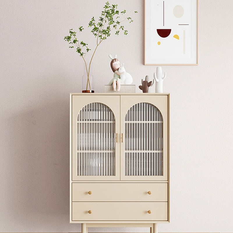 White Pine Solid Wood Sideboard Modern Credenza with Drawers and Storage