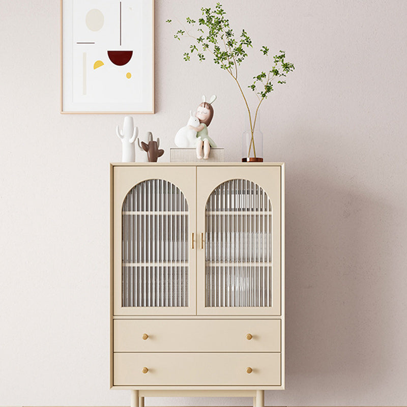 White Pine Solid Wood Sideboard Modern Credenza with Drawers and Storage