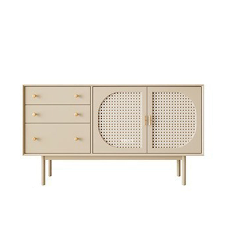 White Pine Solid Wood Sideboard Modern Credenza with Drawers and Storage