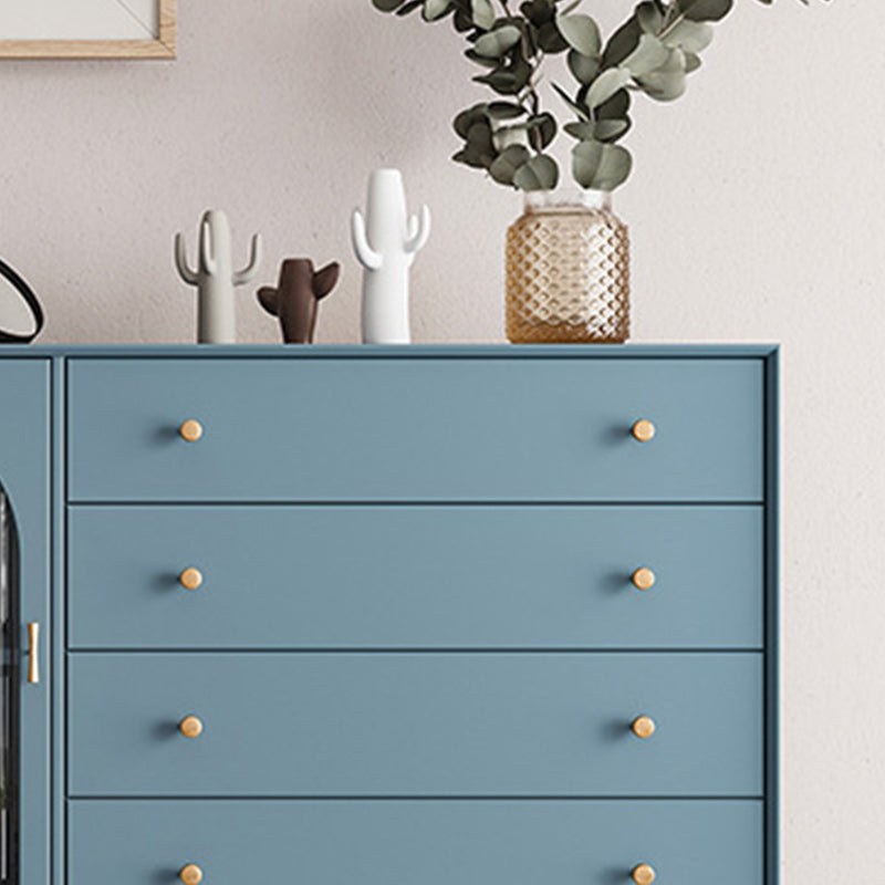 White Pine Solid Wood Sideboard Modern Credenza with Drawers and Storage