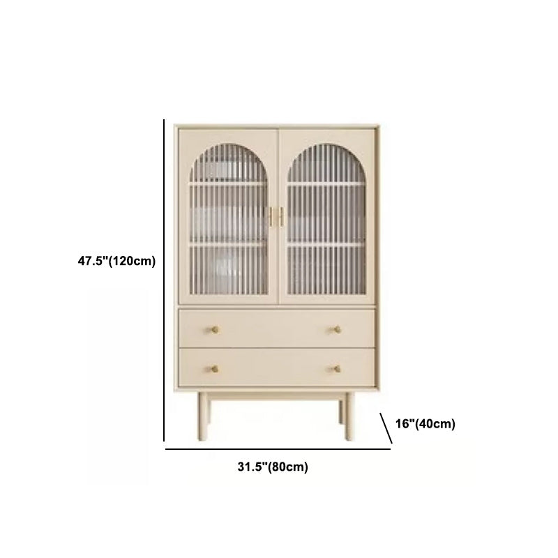 White Pine Solid Wood Sideboard Modern Credenza with Drawers and Storage