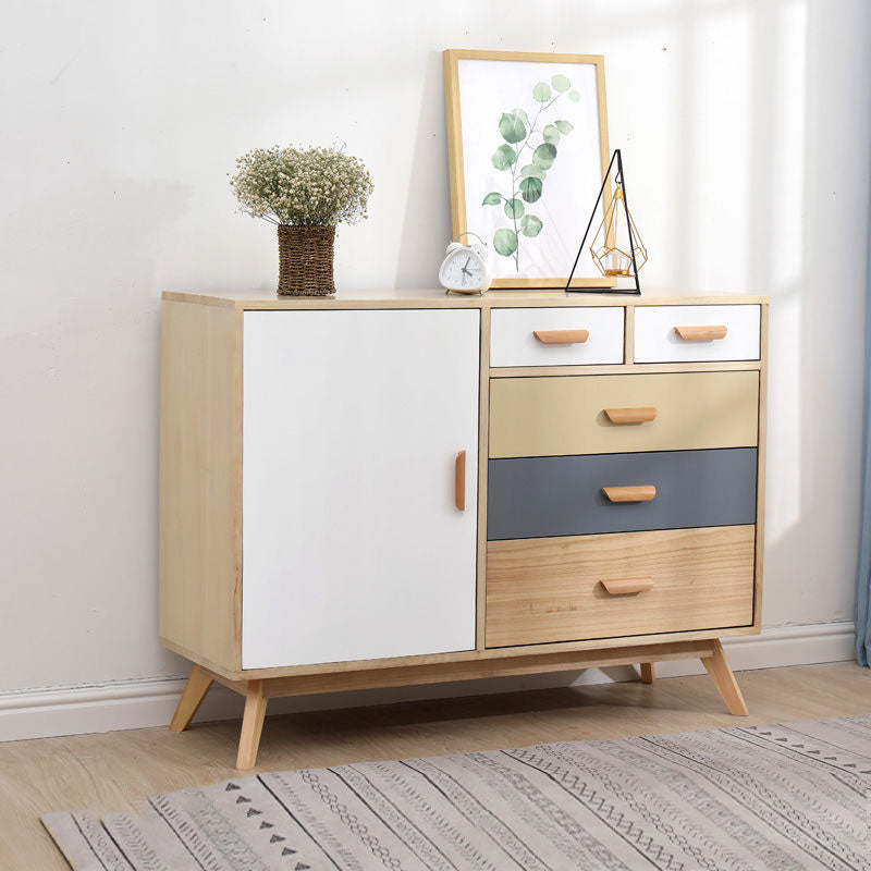 Solid Wood Buffet Table with Drawers Contemporary Dining Server